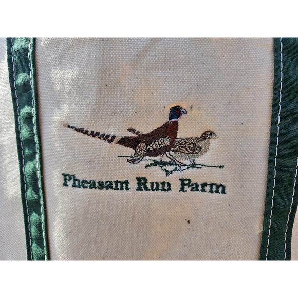 VTG 90s LL Bean Boat & Tote Bag USA Canvas Green Large 22"x14.5"x8" Embroidered - Picture 2 of 10